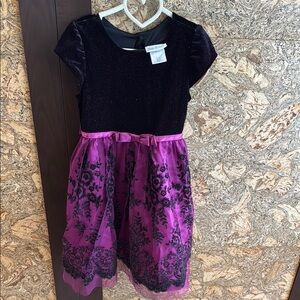 Jona Michelle Black and Purple Fit and Flare Dress for Weddings